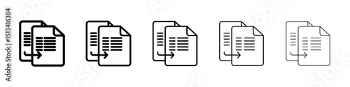 Duplicate icon Outline and flat style designs