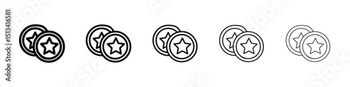 Earn point icon Outline and flat style designs