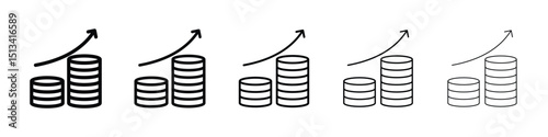 Earning icon Outline and flat style designs