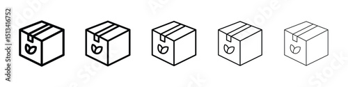Eco packaging icon Outline and flat style designs
