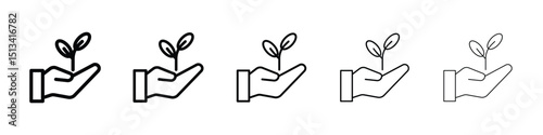 Eco-friendly icon Outline and flat style designs