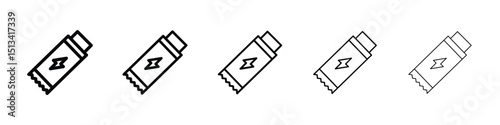 Energy bar icon Outline and flat style designs