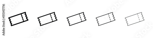 Event ticket icon Outline and flat style designs