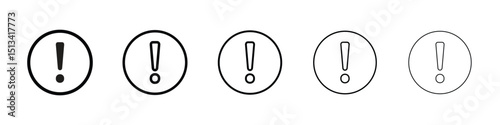 Exclamation icon Outline and flat style designs
