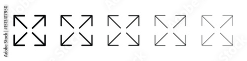 Expand icon Outline and flat style designs