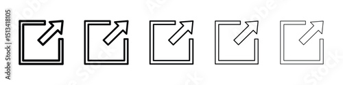 External link icon Outline and flat style designs