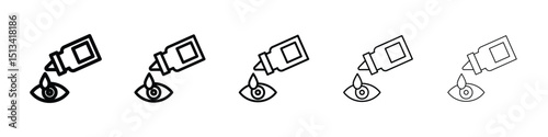 eye drop icon Outline and flat style designs