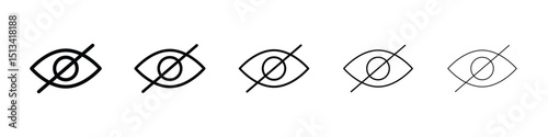 Eye crossed icon Outline and flat style designs