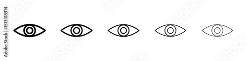 Eye icon Outline and flat style designs