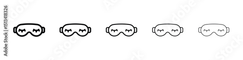Eye mask icon Outline and flat style designs