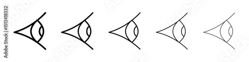 Eye side icon Outline and flat style designs
