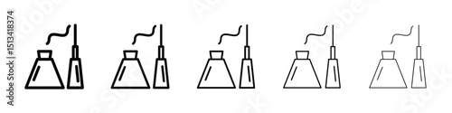 Eyeliner icon Outline and flat style designs