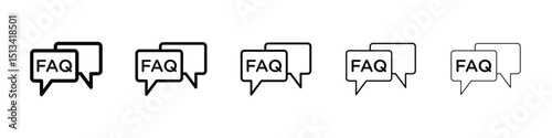FAQ icon Outline and flat style designs