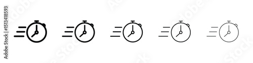 Fasting time icon Outline and flat style designs