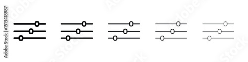 Filter Button icon Outline and flat style designs