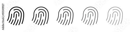 Fingerprint icon Outline and flat style designs