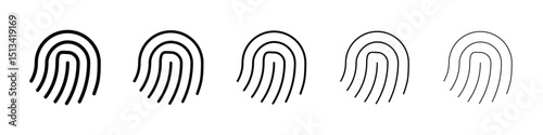 Fingerprint icon Outline and flat style designs
