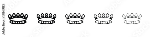 Fire burner icon Outline and flat style designs