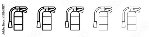 Fire extinguisher icon Outline and flat style designs