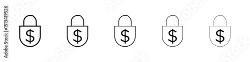 Fixed price icon Outline and flat style designs