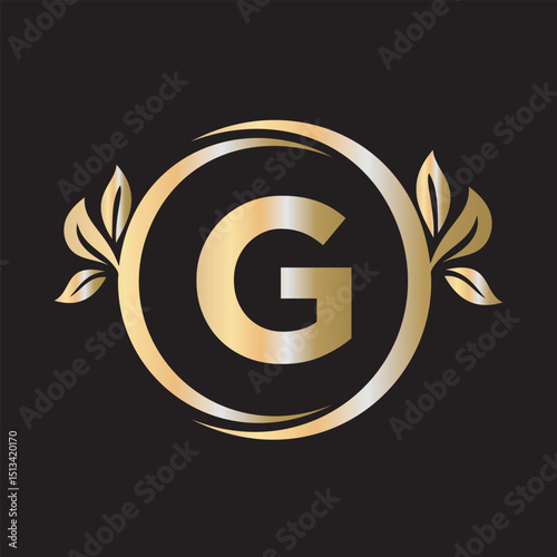 Green Leaf Logo Combine With Letter G Vector Template