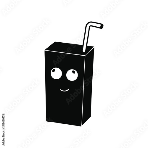 glass of milk with a straw