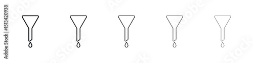 Funnel icon Outline and flat style designs
