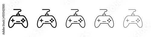 Game controller icon Outline and flat style designs