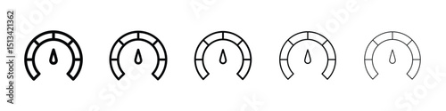 Gauge icon Outline and flat style designs