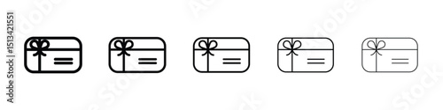 Gift card icon Outline and flat style designs