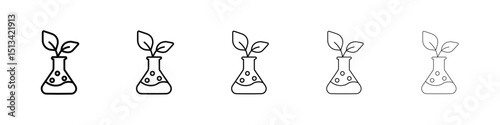 GMO icon Outline and flat style designs