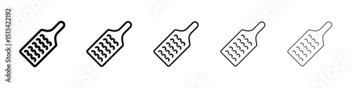 Grater icon Outline and flat style designs