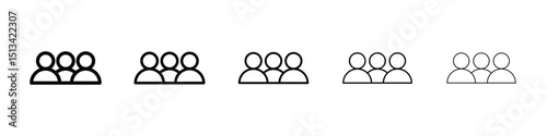 Group icon Outline and flat style designs