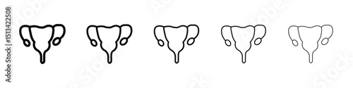 Gynecology icon Outline and flat style designs
