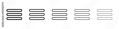 Hamburger menu icon Outline and flat style designs