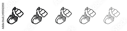 Hand wash icon Outline and flat style designs
