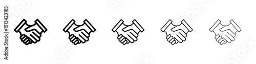 Handshake icon Outline and flat style designs