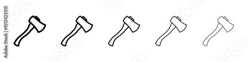 Hatchet icon Outline and flat style designs