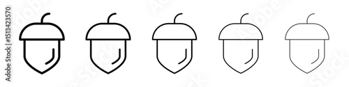 Hazelnut icon Outline and flat style designs