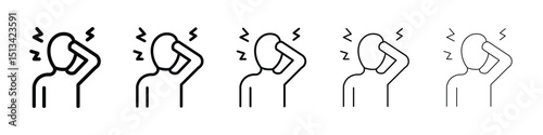 Headache icon icon Outline and flat style designs