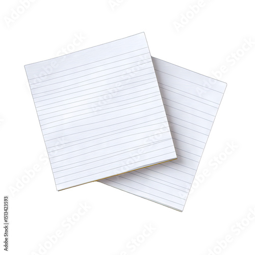 Two square lined notepads overlapping
