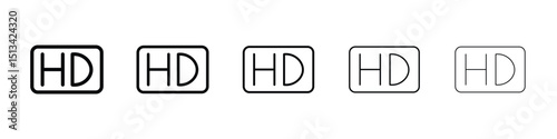 High definition icon Outline and flat style designs