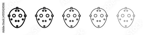 Hockey mask icon Outline and flat style designs