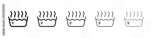 Hot Water icon Outline and flat style designs