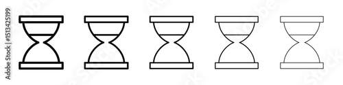 Hourglass end icon Outline and flat style designs
