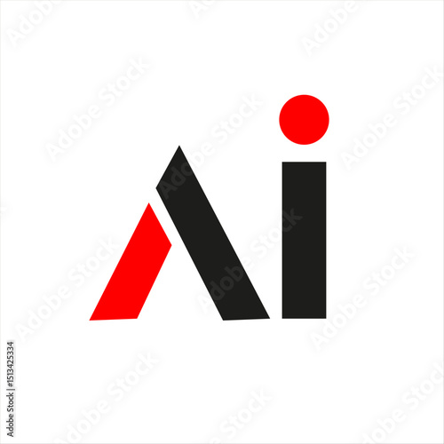AI logo. A I design. White AI letter. AI, A I letter logo design. Initial letter AI linked circle uppercase monogram logo. A I letter logo vector design.