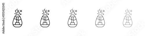 Humidifier icon Outline and flat style designs