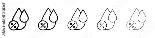 Humidity icon Outline and flat style designs