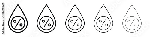 Humidity icon Outline and flat style designs