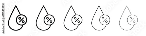 Humidity icon Outline and flat style designs